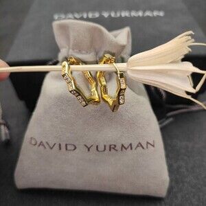 David Yurman 22.8mm*2.6mm golden hexagonal earrings